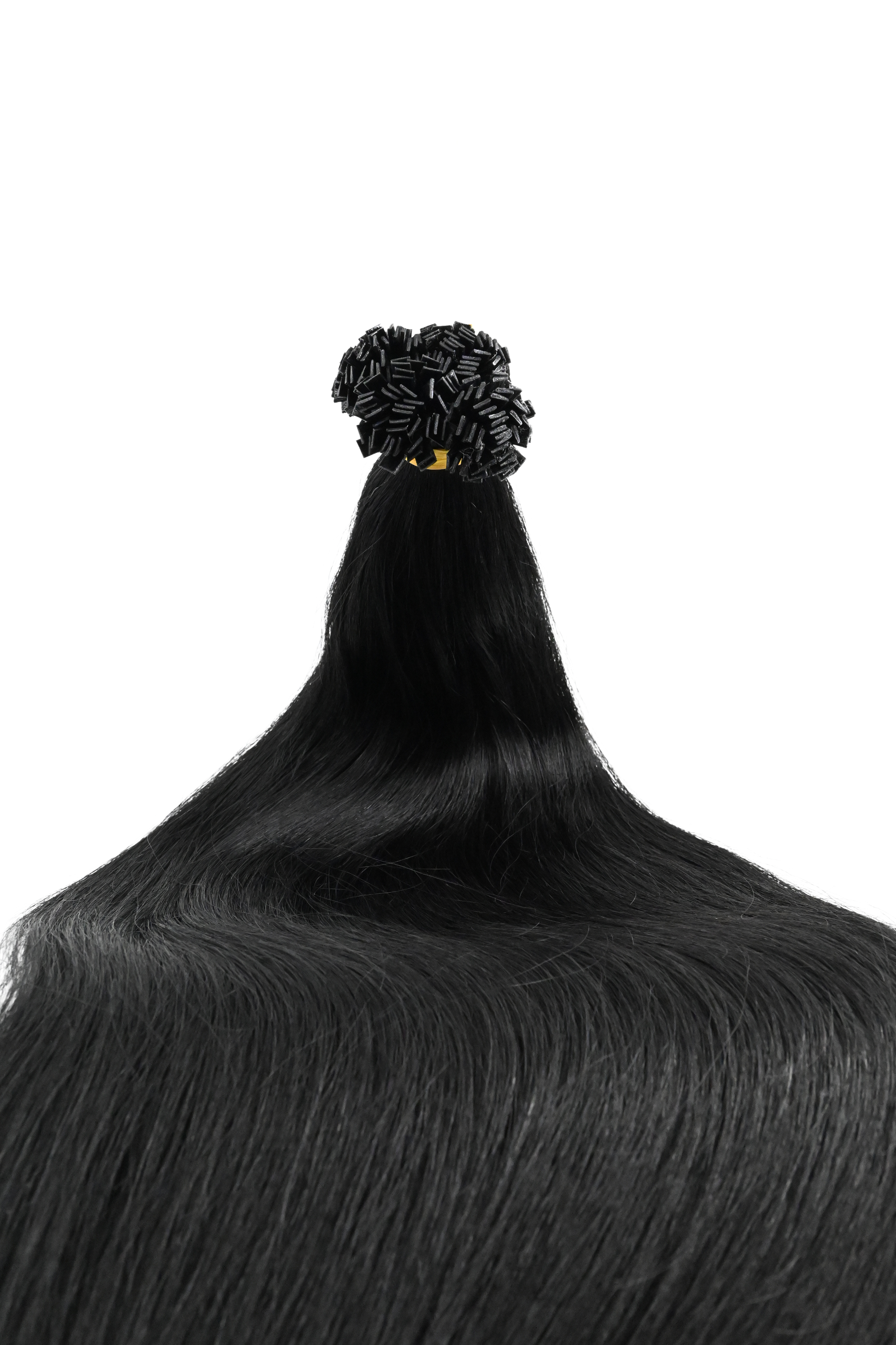Double Drawn Hair - Keratin Bond Hair Extensions (1g per Strand) - Black | 65 cm