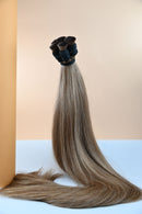 Dipten Uca Dolu İnsan Saçı – Koyu Küllü| 80 cm