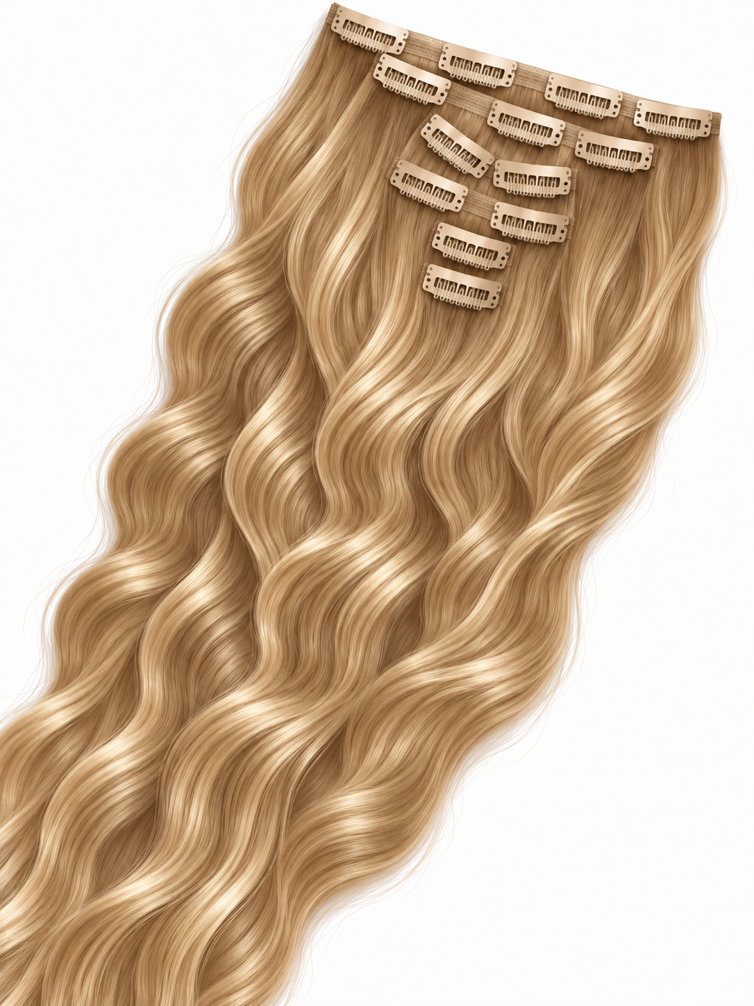 Clips Hair Extensions 65 cm Golden Blonde (10)