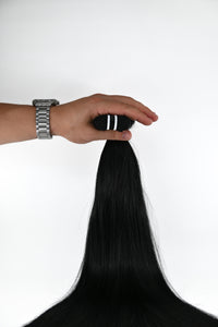 Double Drawn Hair - Weft in Hair Extensions - Black | 65 cm