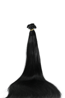 Double Drawn Hair - Keratin Bond Hair Extensions (1g per Strand) - Black | 65 cm