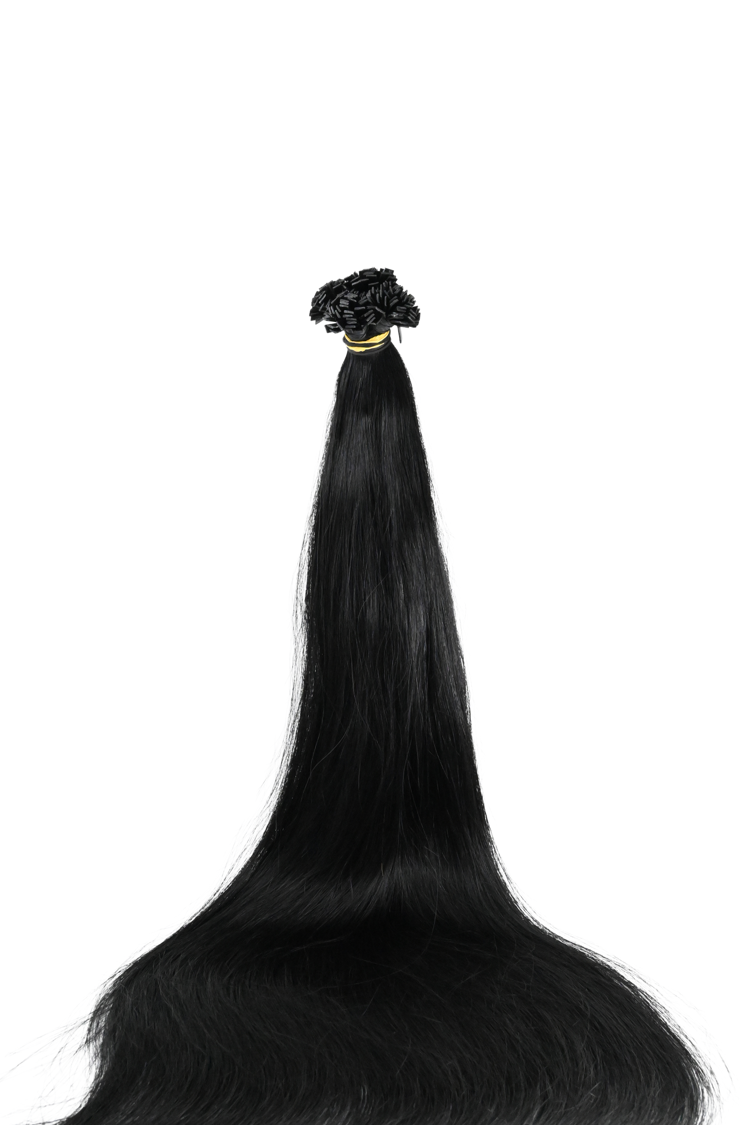 Double Drawn Hair - Keratin Bond Hair Extensions (1g per Strand) - Black | 65 cm