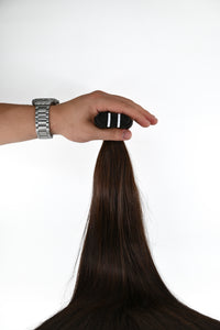 Double Drawn Hair - Weft in Hair Extensions - Dark Brown | 65 cm