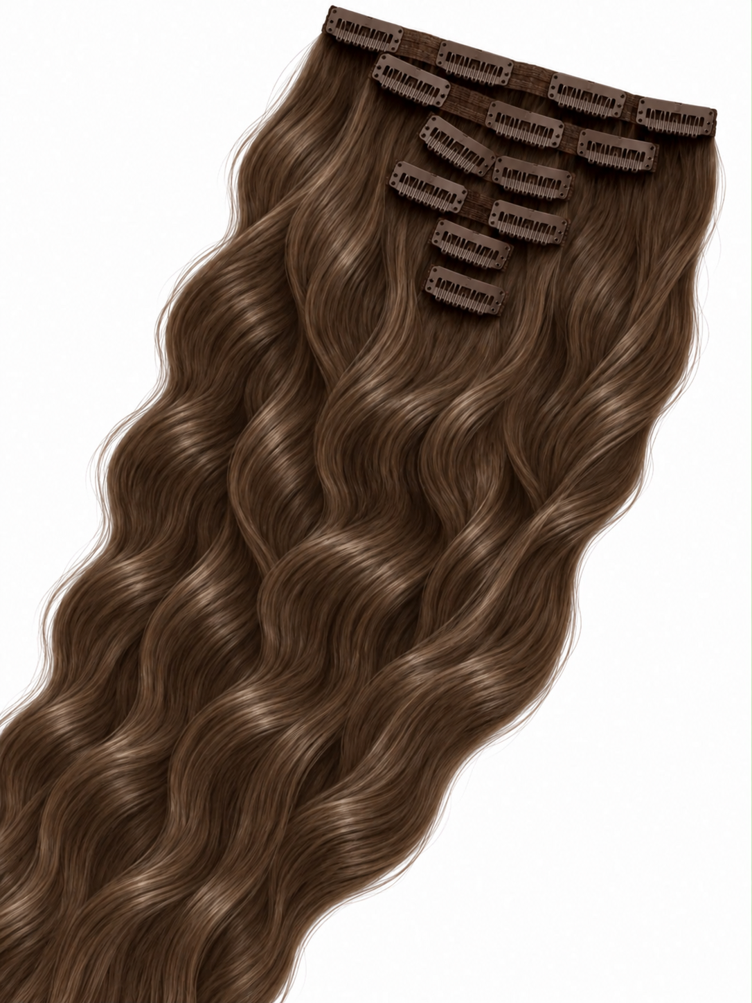 Clips Hair Extensions 65 cm Chocolate Brown (2)