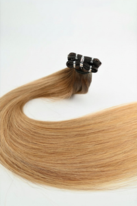 Genius Weft Hair Extensions – Dark Root Golden Blonde Ombre – 65cm/26 inch