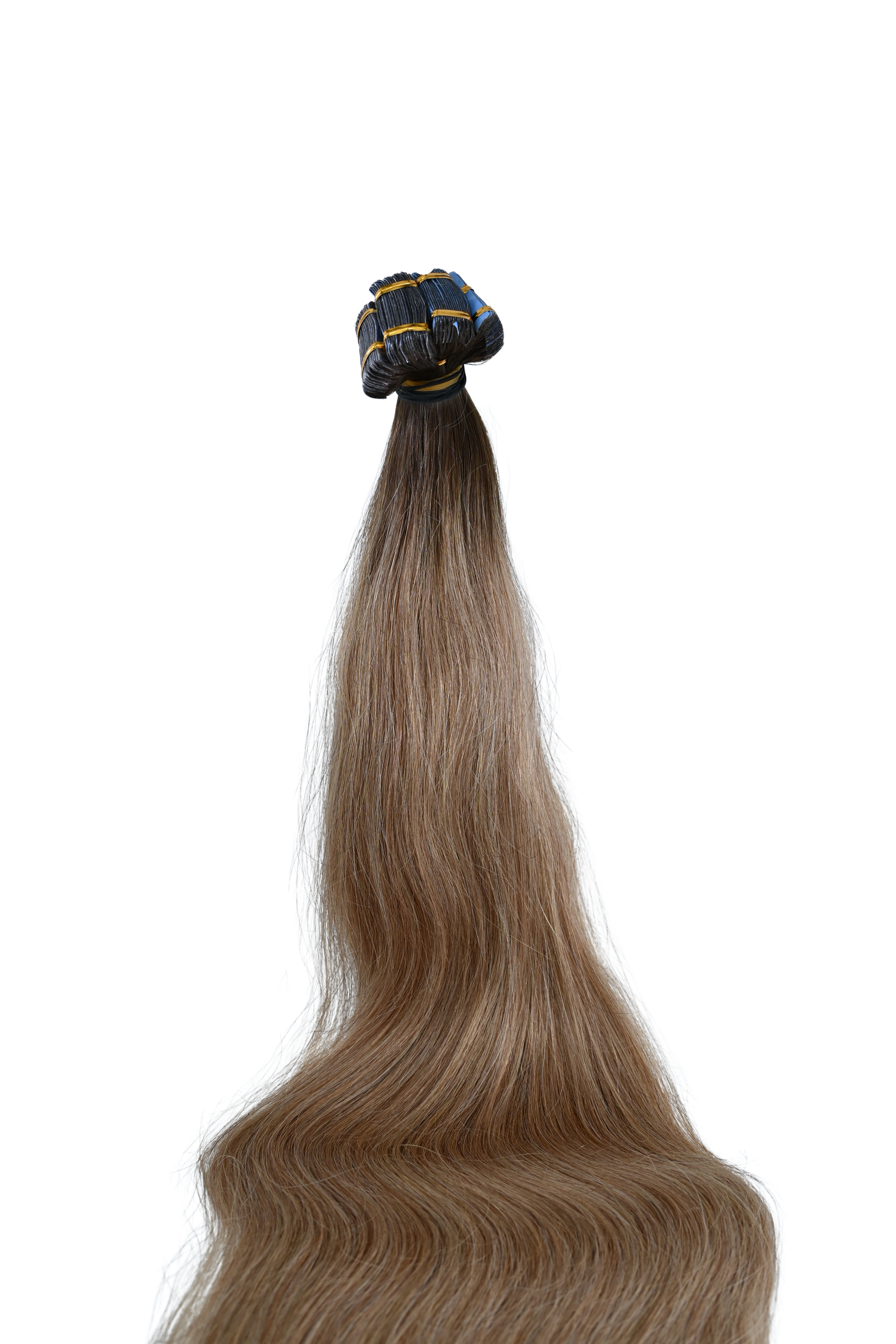 Invisible Tape-In Hair Extensions – Ombre Brown to Ash Blonde – 65 inch