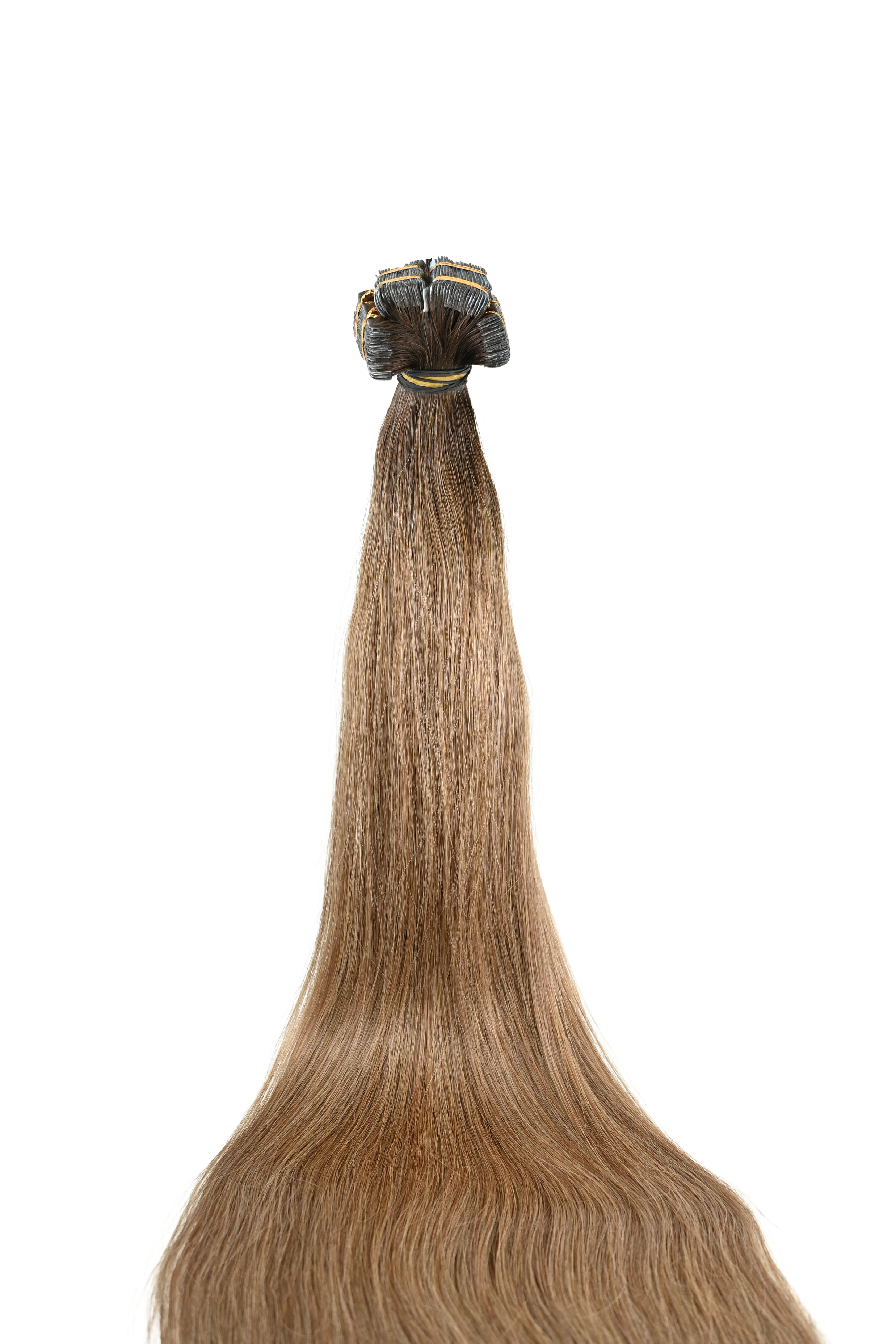 Invisible Tape-In Hair Extensions – Ombre Brown to Caramel Blonde – 65 inch