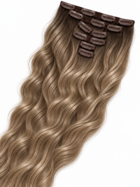 Clips Hair Extensions 65 cm Ash Brown to Dark Blonde Ombre (2T/A8)