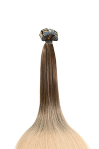 Invisible Tape-In Hair Extensions – Ombre Brown to Ash Blonde – 65 inch