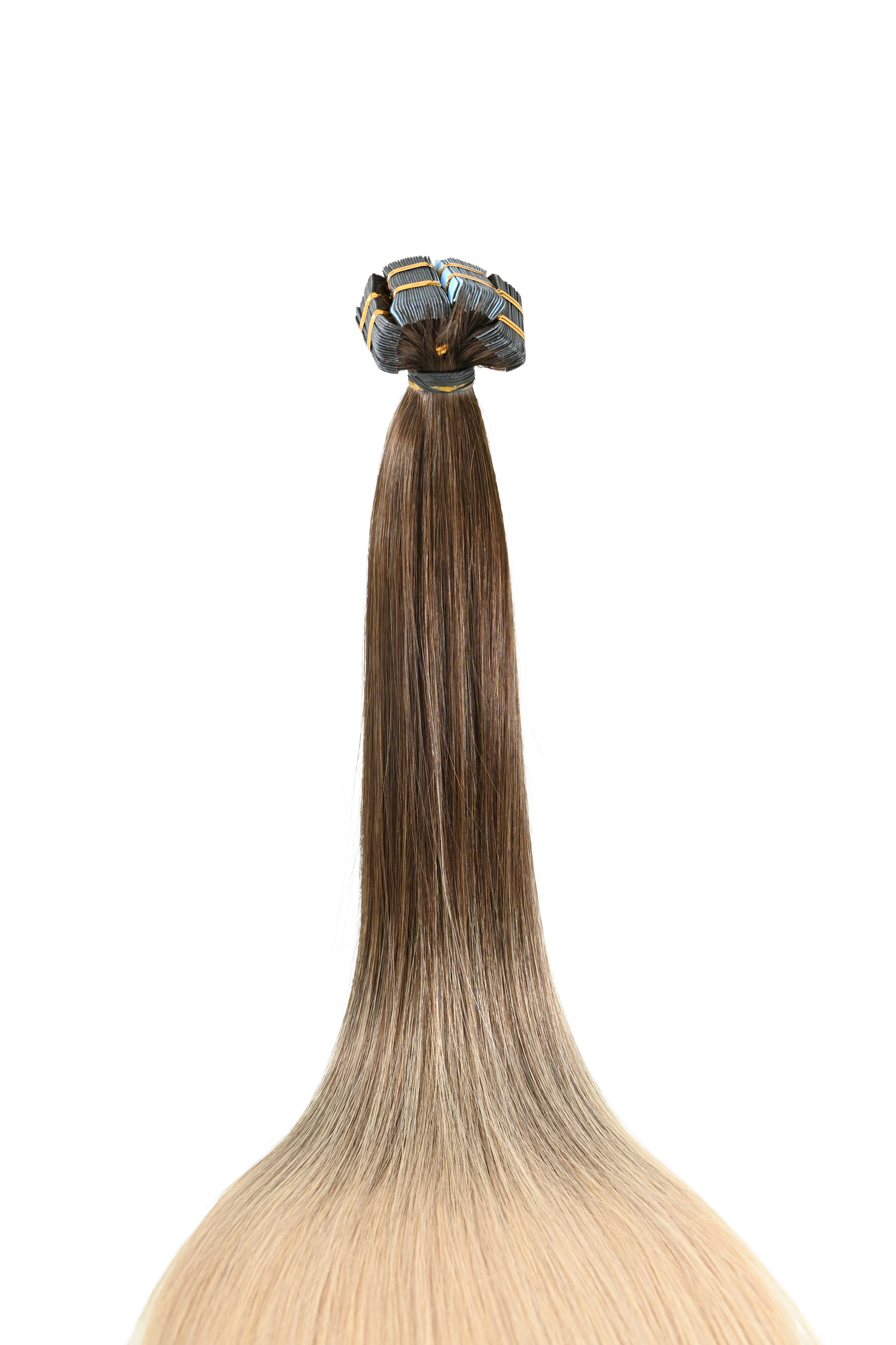 Invisible Tape-In Hair Extensions – Ombre Brown to Ash Blonde – 65 inch