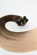 Genius Weft Hair Extensions – Brown to Silver Blonde Ombre – 65cm/26 inch