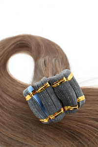 Tape in Double Hair Extensions | Ash Light Brown | 65cm