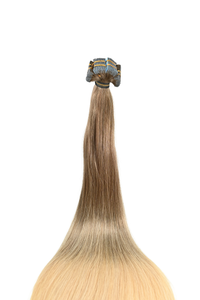 Invisible Tape-In Hair Extensions – Ombre Brown to Golden Blonde – 65 inch