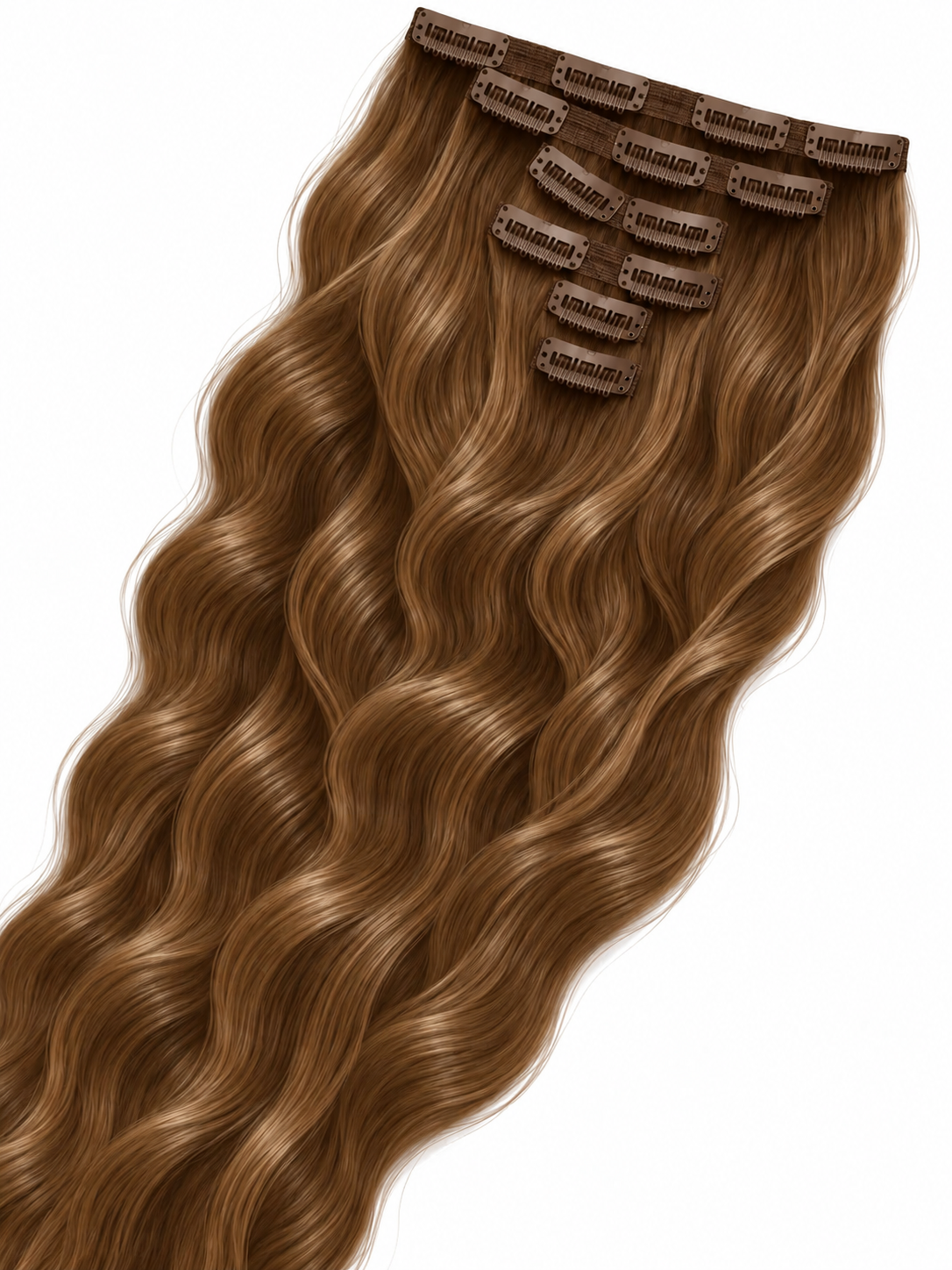 Clips Hair Extensions 65 cm Copper Chestnut Brown (4-1)