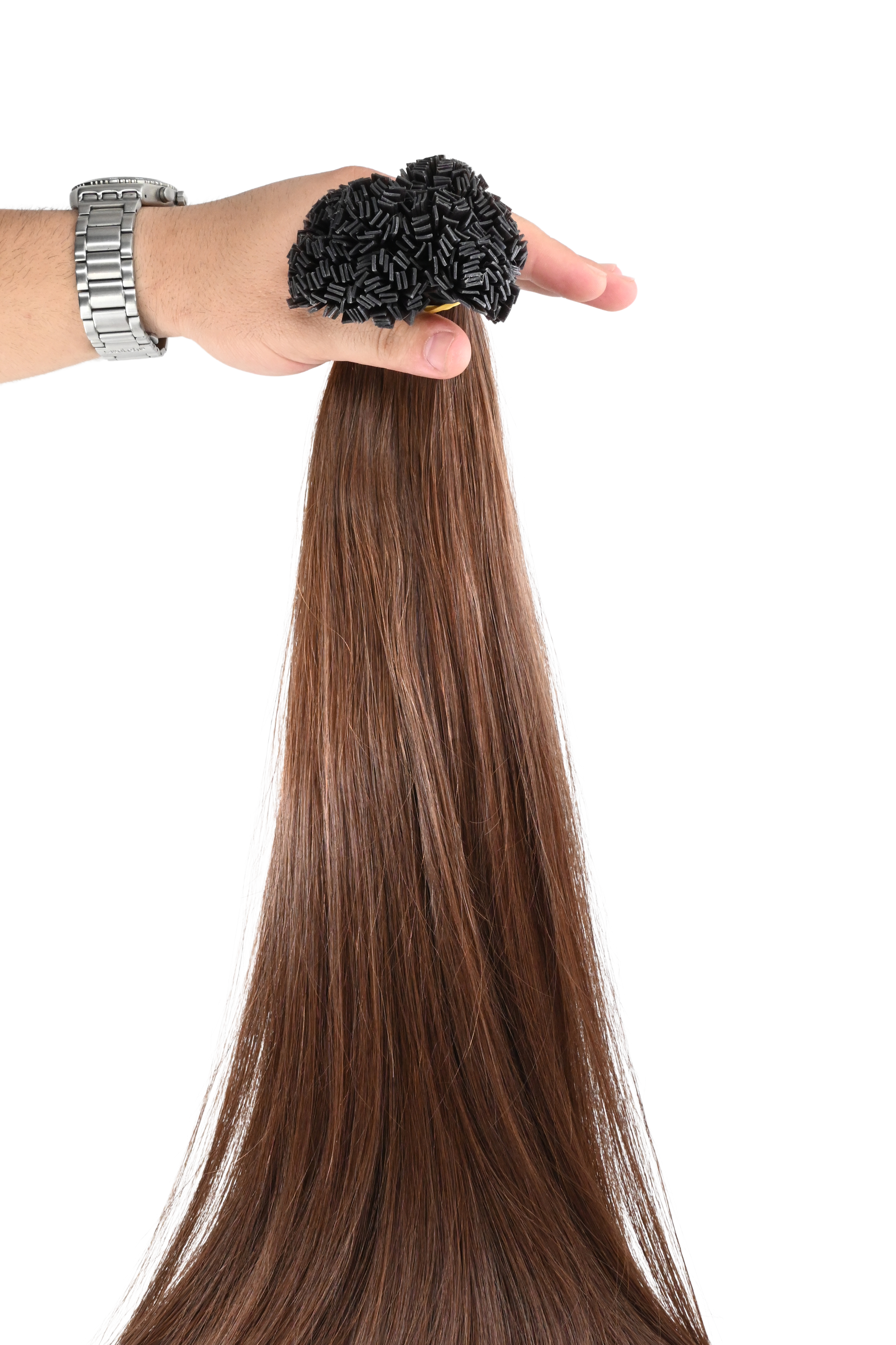 Double Drawn Hair - Keratin Bond Hair Extensions (1g per Strand) - Brown | 65 cm