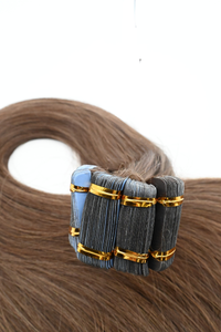 Tape in Double Hair Extensions | Light Chestnut | 65cm