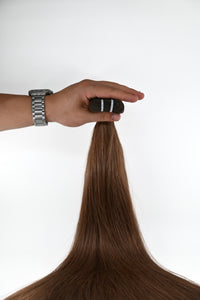 Double Drawn Hair - Weft in Hair Extensions - Brown | 65 cm