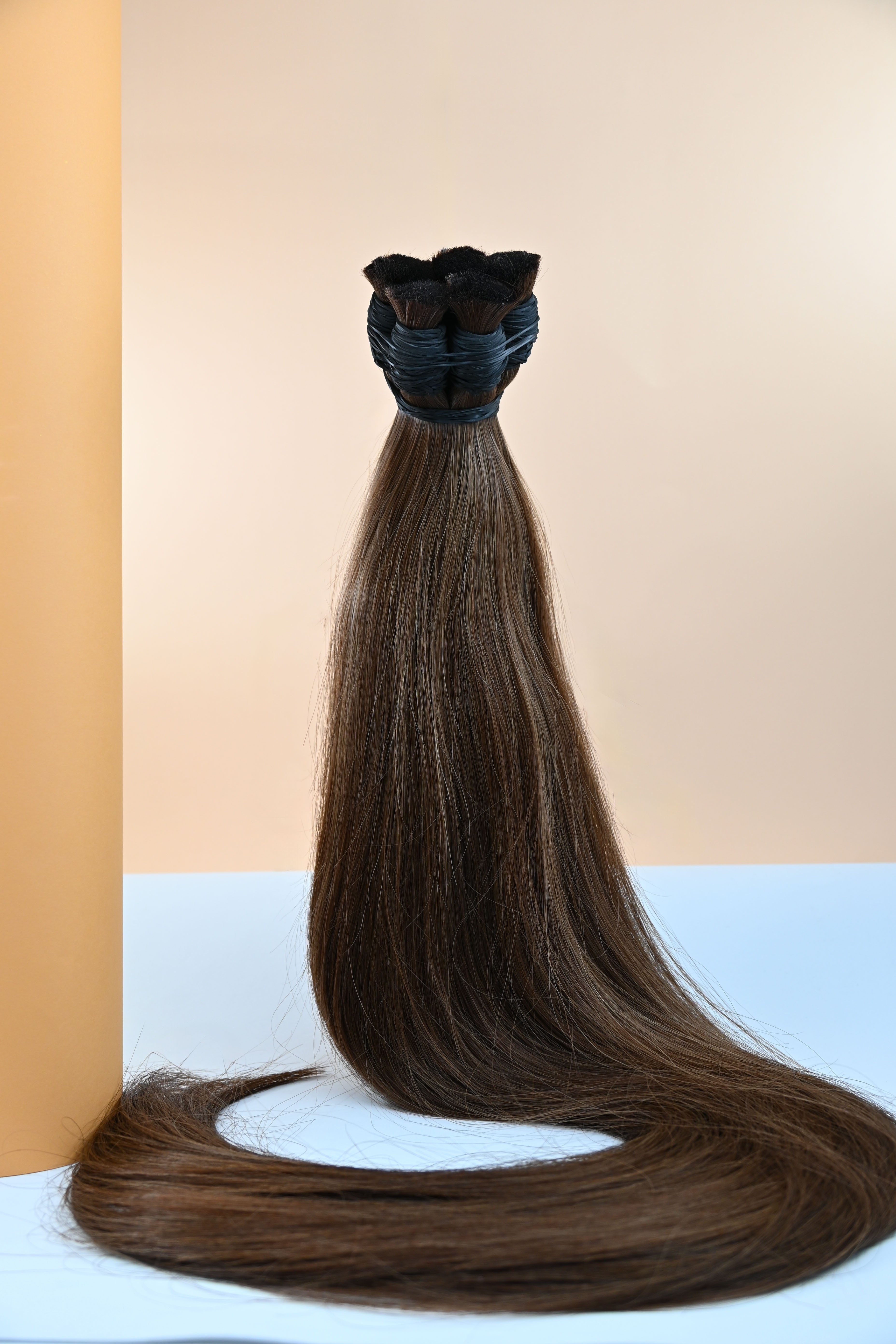 Dipten Uca Dolu İnsan Saçı – Kahverengi| 80 cm