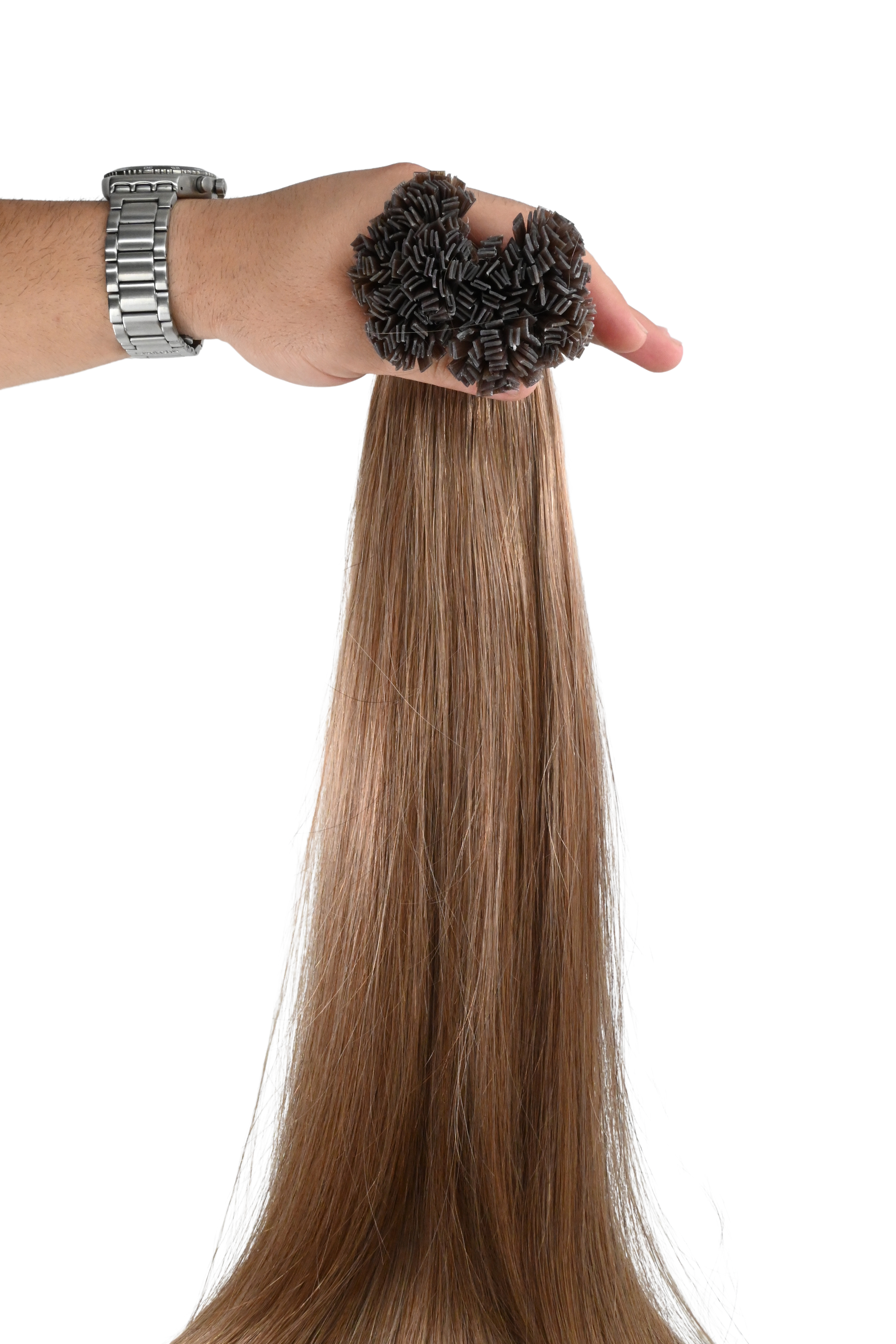 Double Drawn Hair - Keratin Bond Hair Extensions (1g per Strand) - Brown | 65 cm