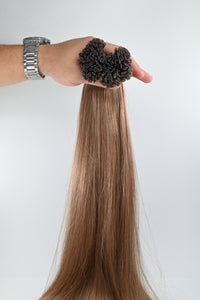 Double Drawn Hair - Keratin Bond Hair Extensions (1g per Strand) - Brown | 65 cm