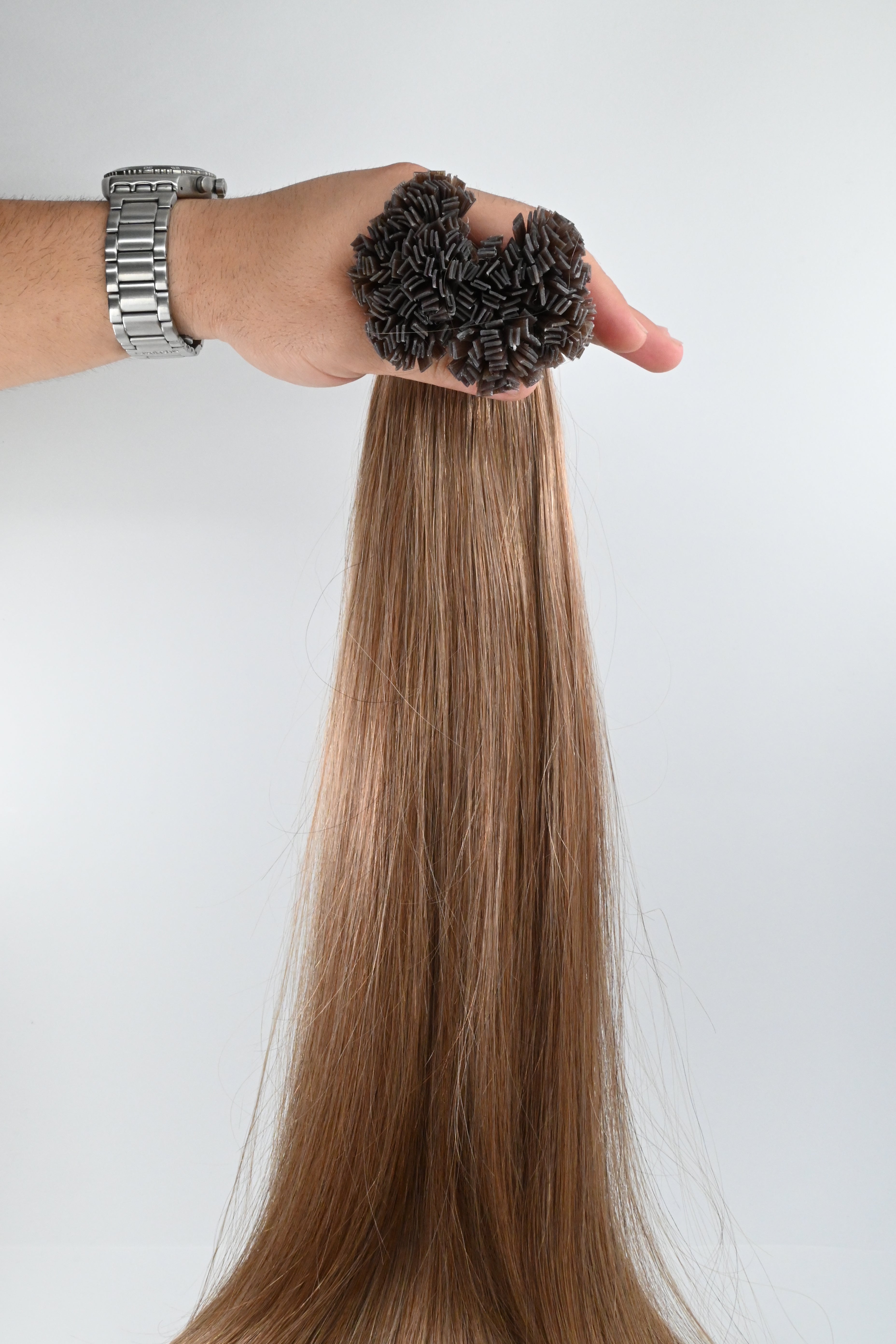 Double Drawn Hair - Keratin Bond Hair Extensions (1g per Strand) - Brown | 65 cm