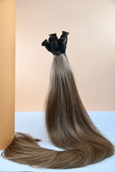 Dipten Uca Dolu İnsan Saçı – Kahverengi | 80 cm