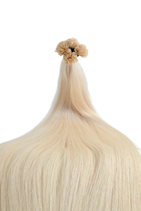 Double Drawn Hair - Keratin Bond Hair Extensions (1g per Strand) - Platinum Beige | 65 cm