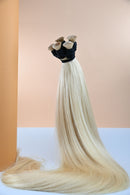 Dipten Uca Dolu İnsan Saçı – Sarı | 80 cm