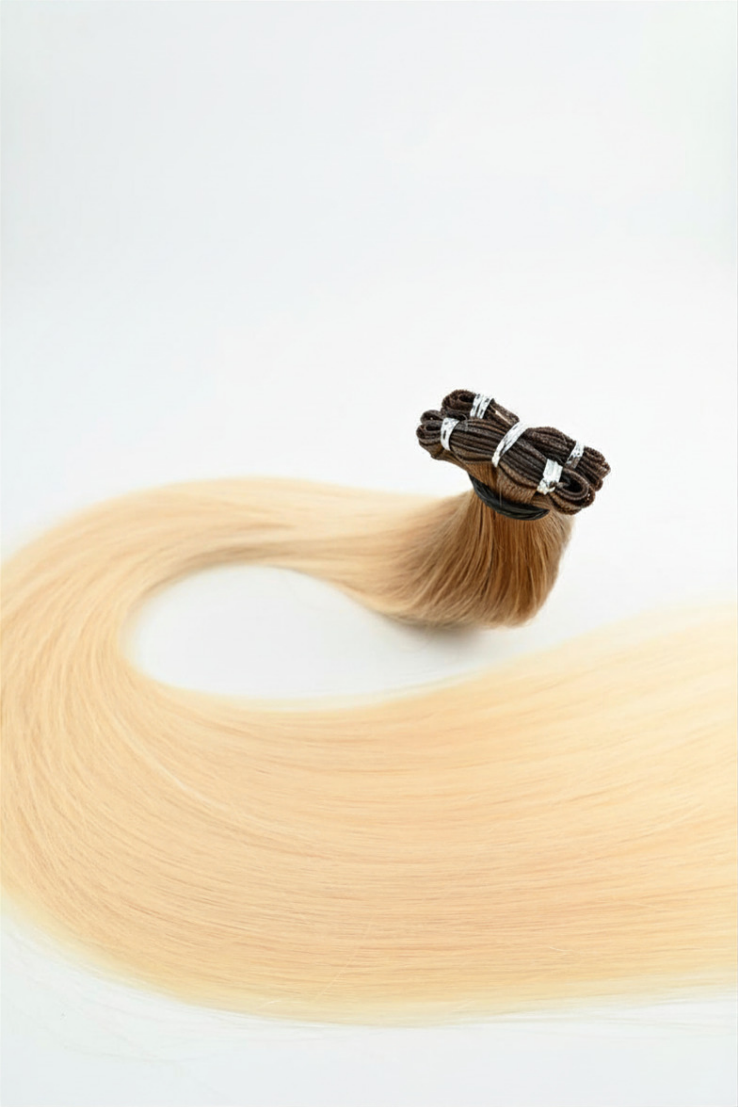 Genius Weft Hair Extensions – Ombre Brown to Ice Blonde – 65cm/26 inch