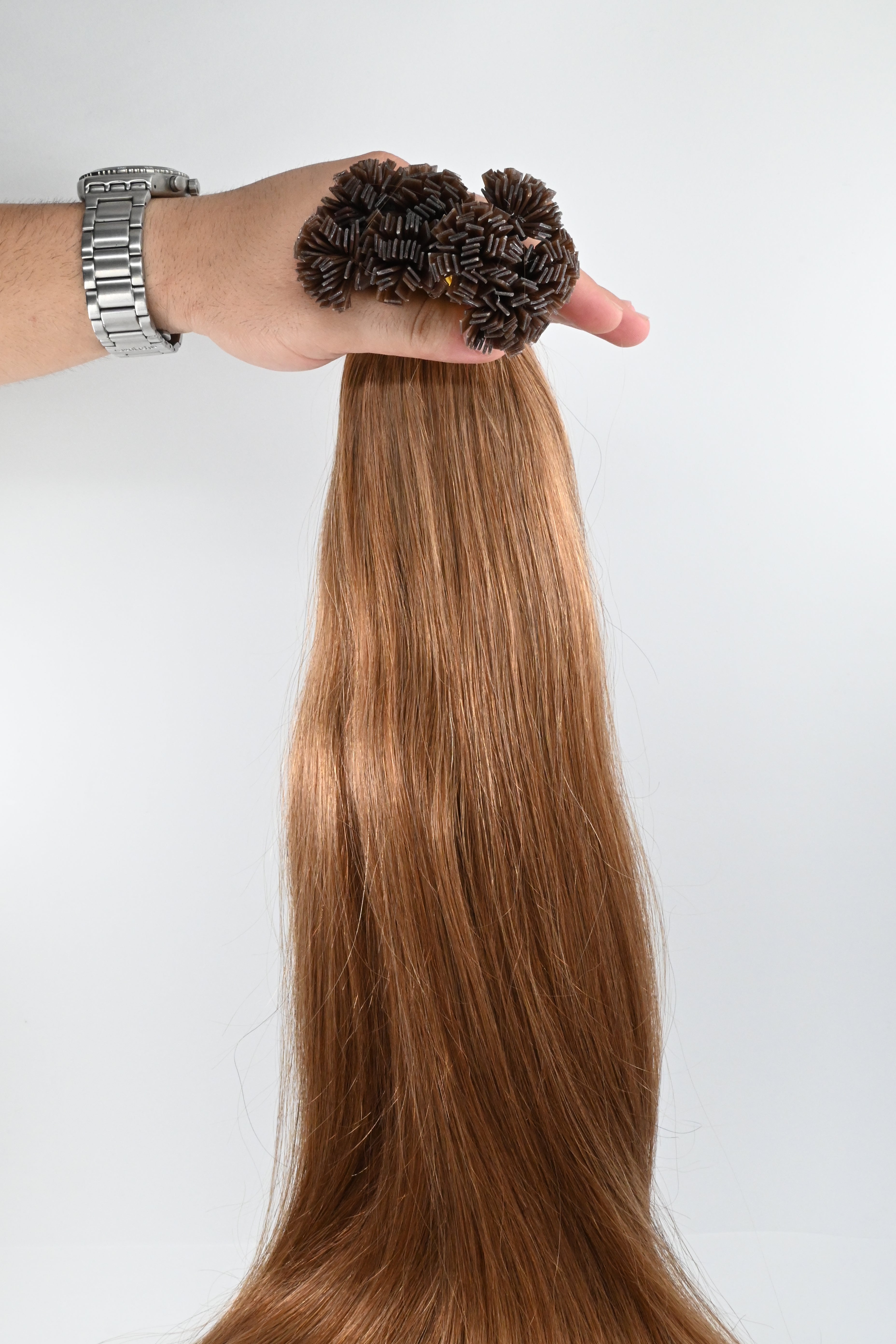 Double Drawn Hair - Keratin Bond Hair Extensions (1g per Strand) - Brown | 65 cm
