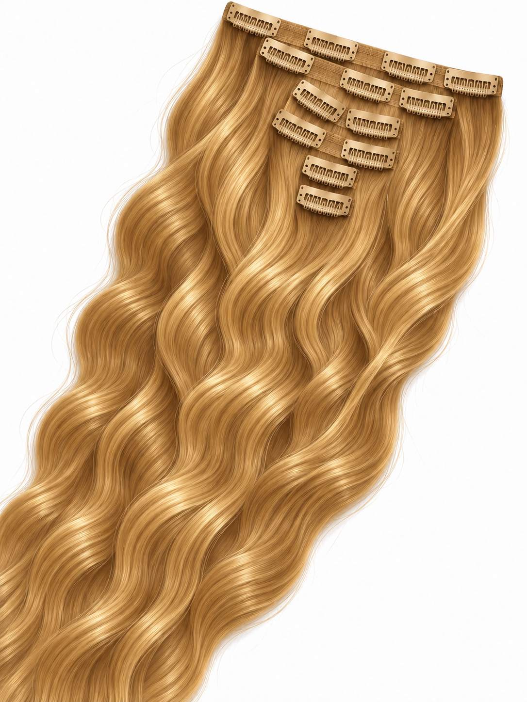 Clips Hair Extensions 65 cm Honey Golden Blonde (8-1)