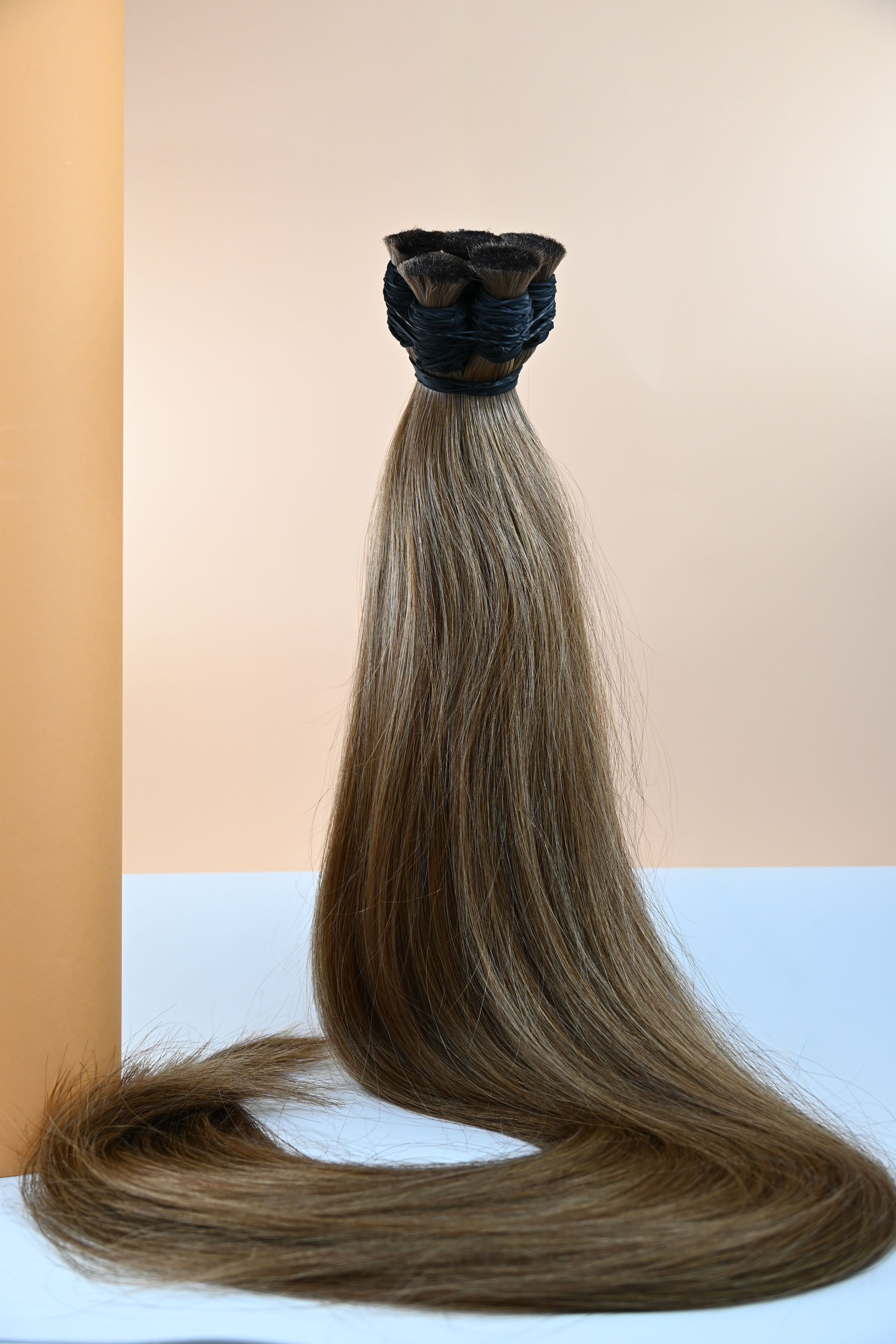 Dipten Uca Dolu İnsan Saçı – Kahverengi | 80 cm