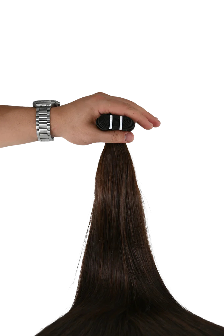 Double Drawn Hair - Weft in Hair Extensions - Dark Brown | 65 cm