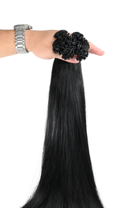 Double Drawn – 1g Keratin Bond Hair Extension - Black | 65 cm Tılsım