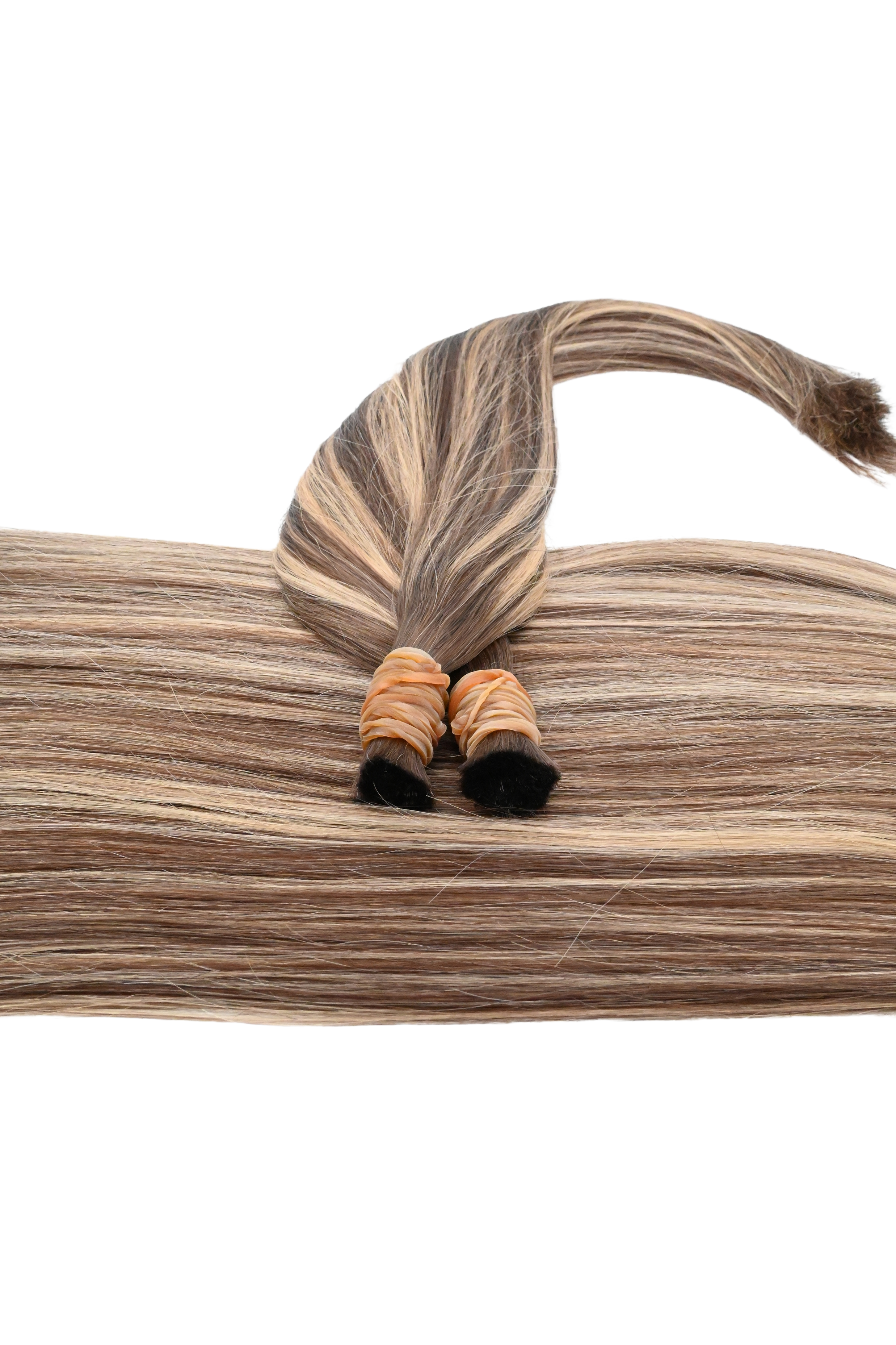 Super Double Drawn  Hair Balayage / Dark Brown to Caramel Blonde | 60cm