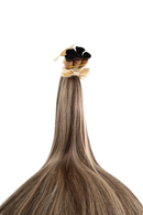 Super Double Drawn  Hair Balayage / Dark Brown to Caramel Blonde | 60cm