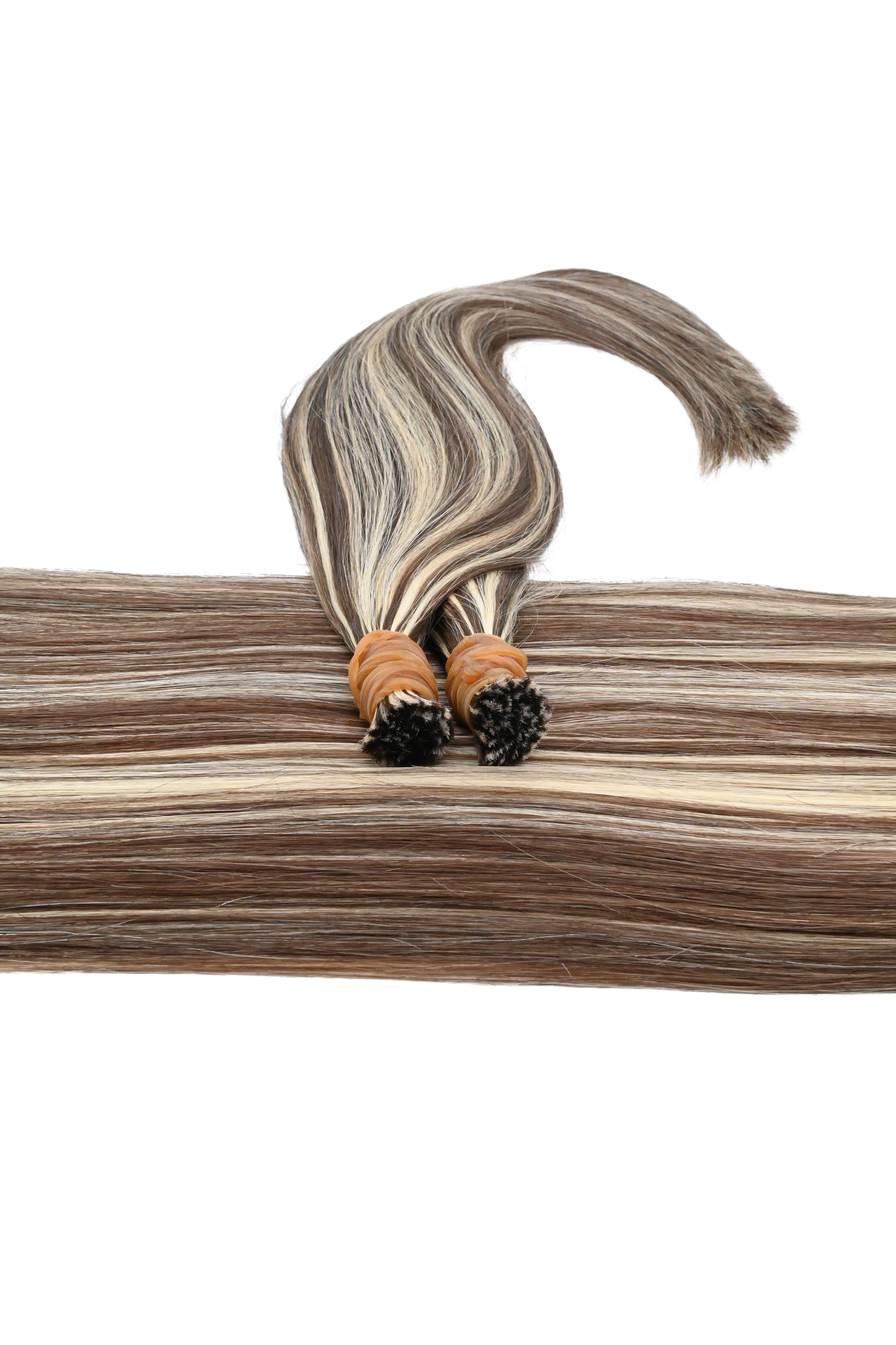 Super Double Drawn  Hair Dark Brown with Platinum Highlights | 60cm