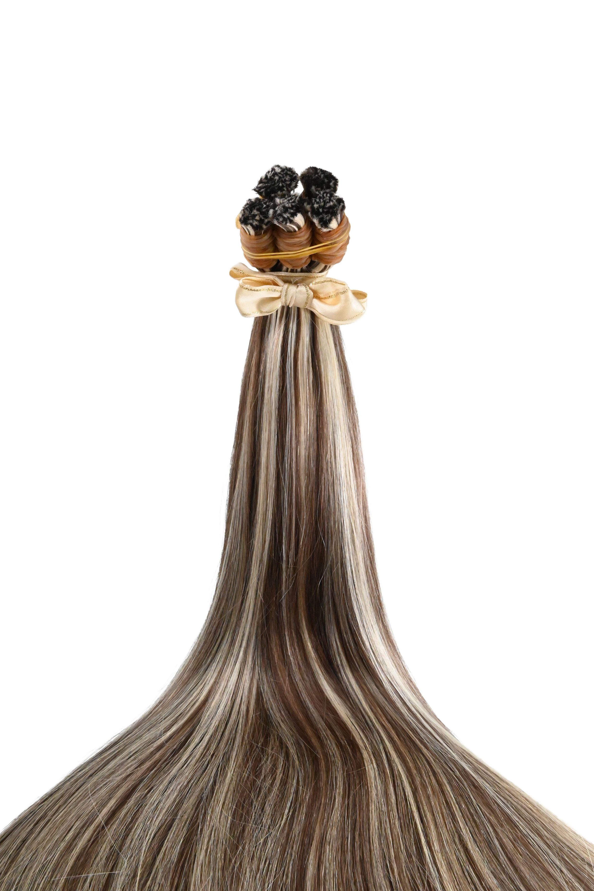 Super Double Drawn  Hair Dark Brown with Platinum Highlights | 60cm