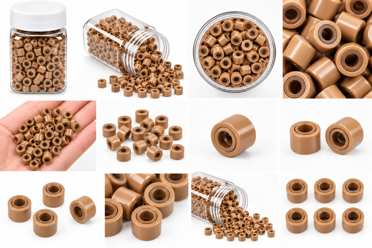 Nano Absolute Hair Extension Beads – Milk Coffee Brown