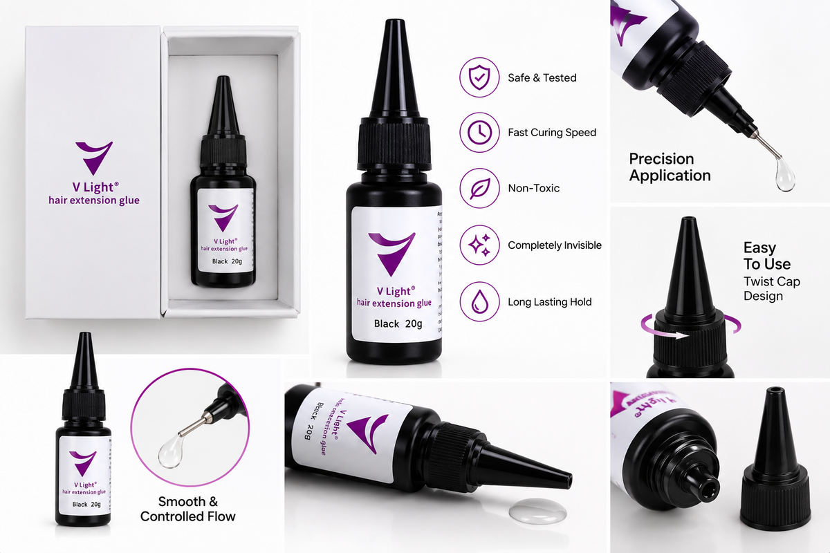 V-Light Hair Extension Glue – Black 20g