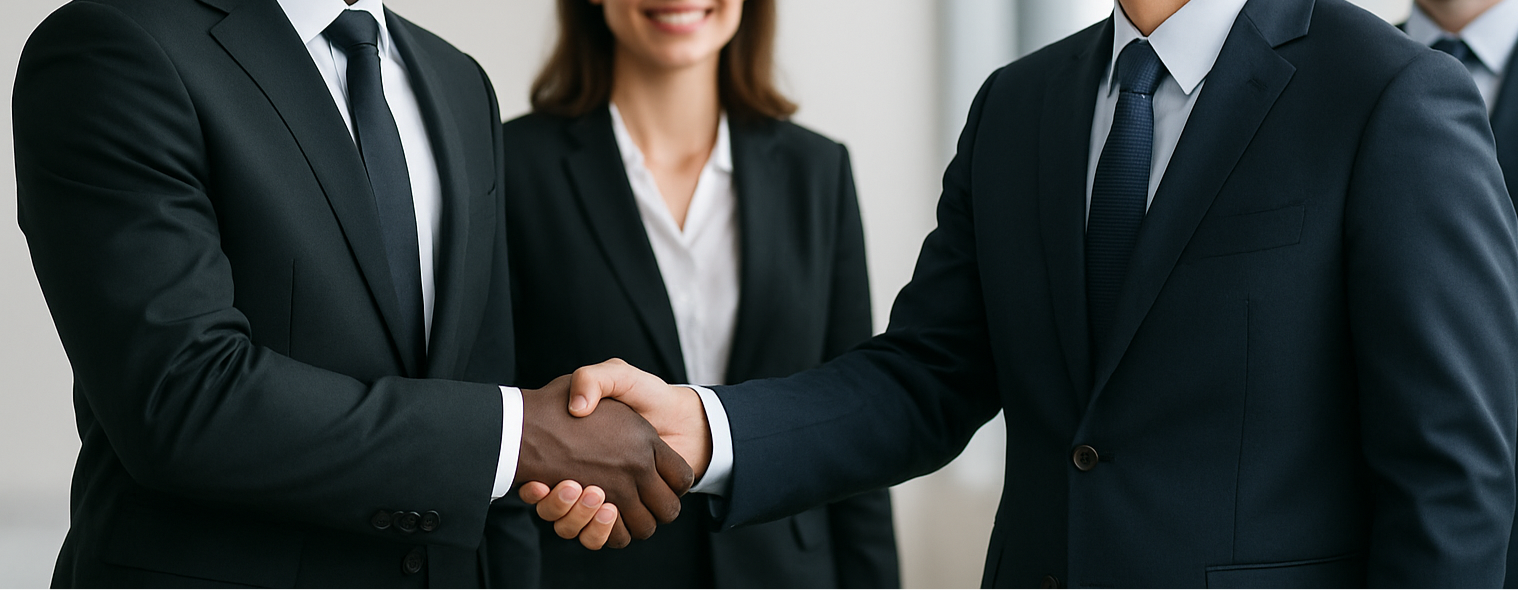 bana uluslar arası bir ortamda anlasmis olan kisilerin  el sikismis fotoğrafı lazim