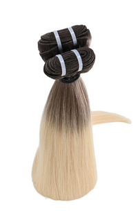 Double Drawn – Weft in Hair Extensions -Dark Root Ice Blonde | 65 cm