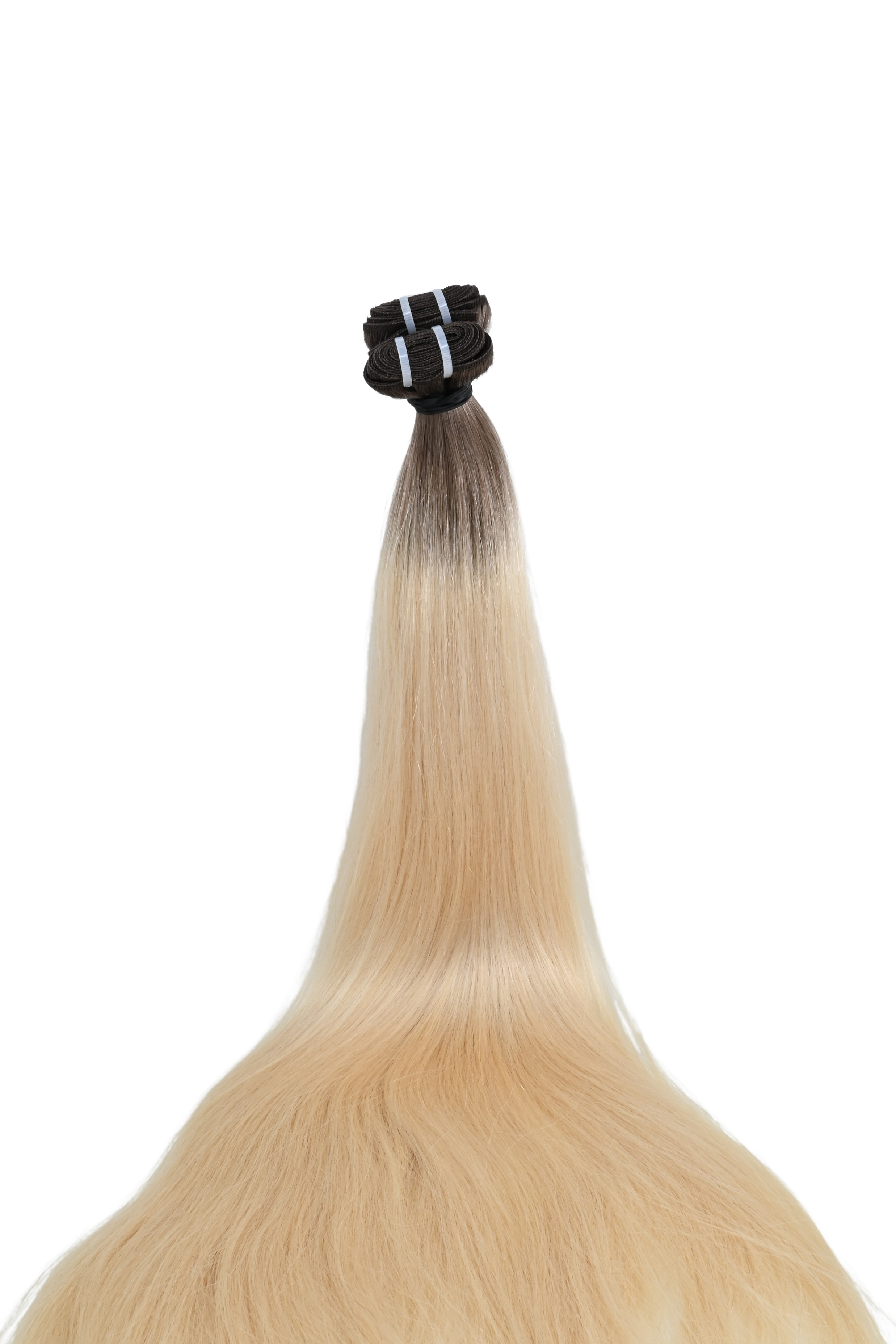 Double Drawn – Weft in Hair Extensions -Dark Root Ice Blonde | 65 cm