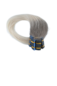 Invisible Tape-In Hair Extensions – Ash Root to Icy Platinum Blonde – 65 inch