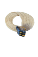 Invisible Tape-In Hair Extensions – Ash Root to Icy Platinum Blonde – 65 inch