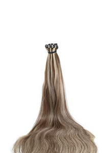 Genius Weft Hair Extensions – Chocolate Brown & Blonde Highlights – P4/613#