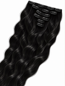 Double Drawn Wavy Clip-In Hair Extensions – Jet Black – 1#