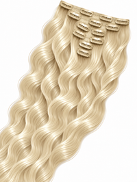 Double Drawn Wavy Clip-In Hair Extensions – Honey Blonde – 24#