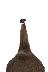 Double Drawn Hair - Keratin Bond Hair Extensions (1g per Strand) - Brown | 65 cm