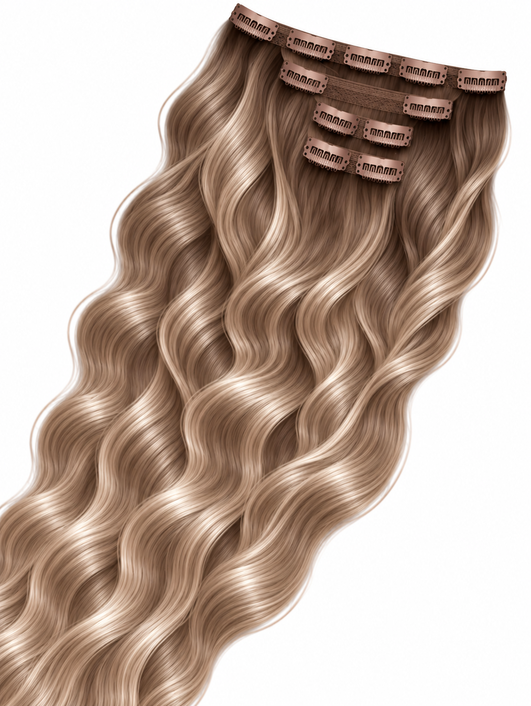 Double Drawn Wavy Clip-In Hair Extensions – 5#